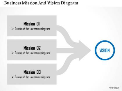 Business mission and vision diagram flat powerpoint design