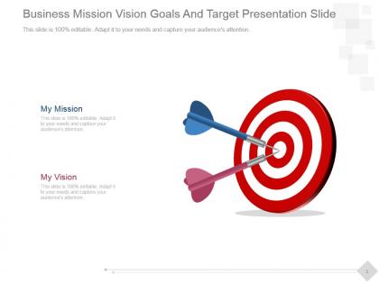 Business mission vision goals and target presentation slide