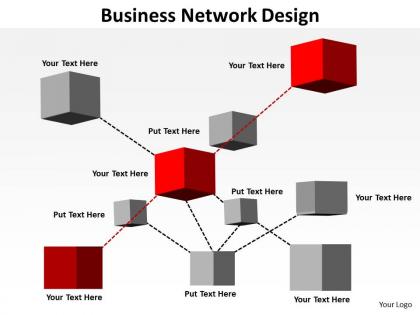Business network design shown by inter connected blocks cubes boxes powerpoint templates 0712