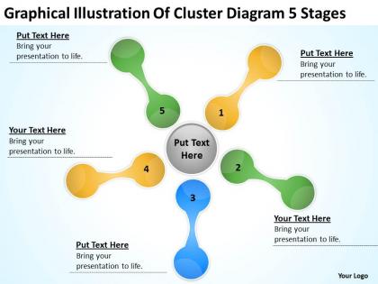 Business network diagram graphical illustration of cluster 5 stages powerpoint templates