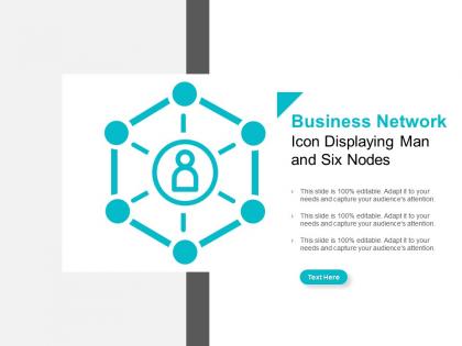 Business network icon displaying man and six nodes
