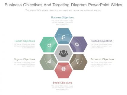 Business objectives and targeting diagram powerpoint slides