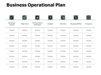 Business operational plan budget ppt powerpoint presentation gallery designs