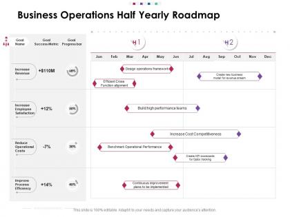 Business operations half yearly roadmap