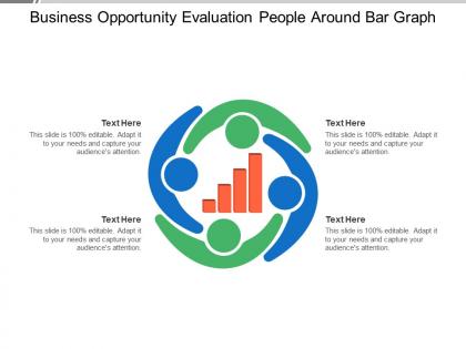 Business opportunity evaluation people around bar graph