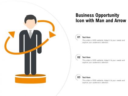 Business opportunity icon with man and arrow