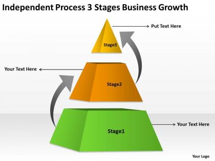 Business organizational chart examples process 3 stages growth powerpoint templates 0515