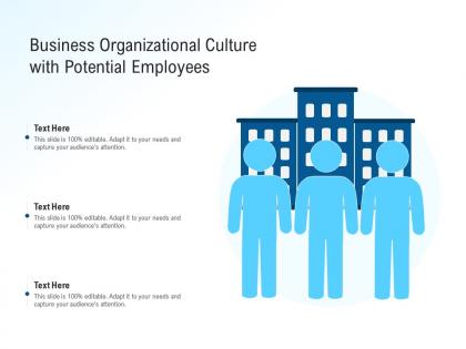Business organizational culture with potential employees