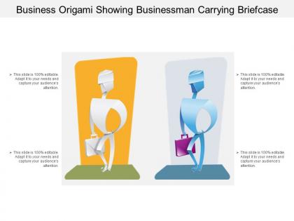 Business origami showing businessman carrying briefcase
