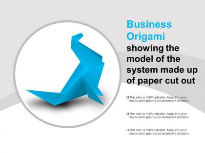 Business origami showing the model of the system made up of paper cut out