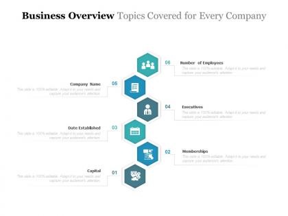 Business overview topics covered for every company