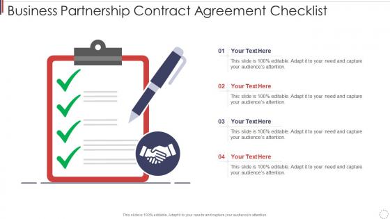 Business partnership contract agreement checklist