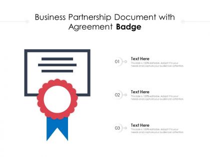 Business partnership document with agreement badge
