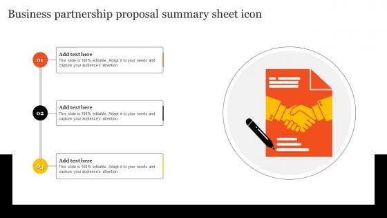 Business Partnership Proposal Summary Sheet Icon