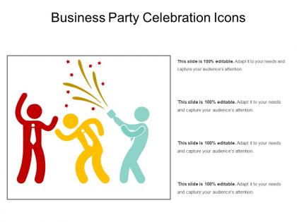 Business party celebration icons