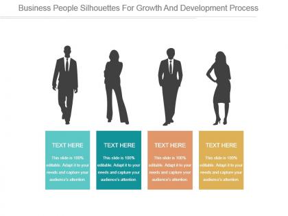 Business people silhouettes for growth and development process ppt slide