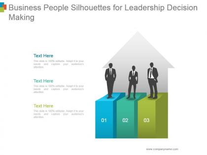 Business people silhouettes for leadership decision making powerpoint slide template