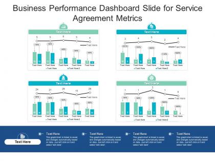 Business performance dashboard slide for service agreement metrics powerpoint template