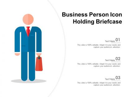 Business person icon holding briefcase