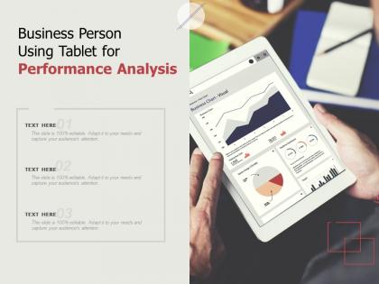 Business person using tablet for performance analysis