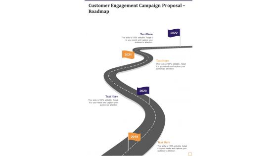 Business Personnel Customer Engagement Campaign Proposal Roadmap One Pager Sample Example Document