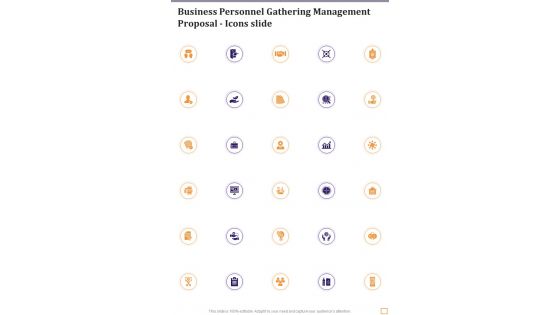 Business Personnel Gathering Management Proposal Icons Slide One Pager Sample Example Document