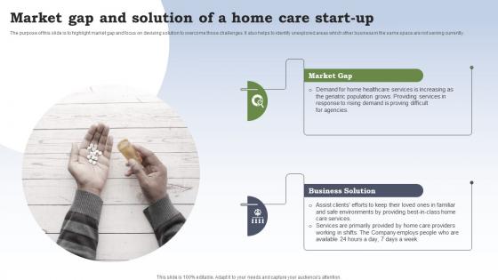 Business Plan For Homecare Startup Market Gap And Solution Of A Home Care Startup BP SS