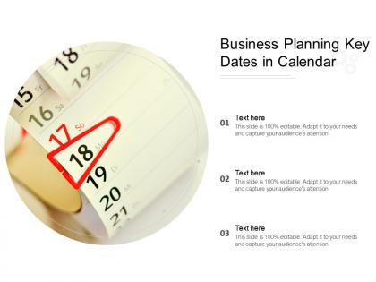 Business planning key dates in calendar