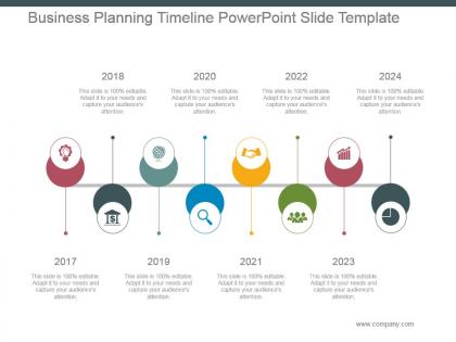 Business planning timeline powerpoint slide template