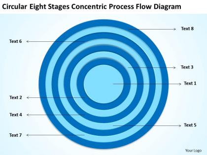 Business power point circular eight stages concentric process flow diagram powerpoint slides
