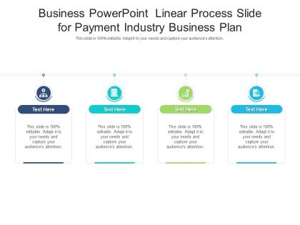 Business powerpoint linear process slide for payment industry business plan infographic template
