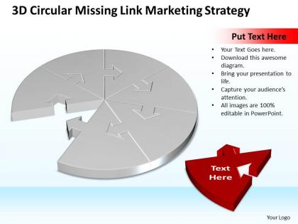 Business powerpoint templates 3d circular missing link marketing strategy sales ppt slides