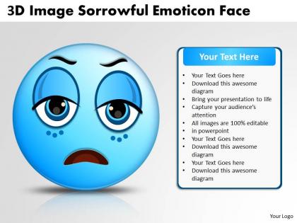 Business powerpoint templates 3d image sorrowful emoticon face sales ppt slides