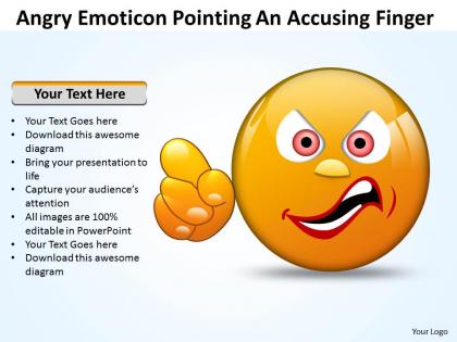 Business powerpoint templates angry emoticon pointing accusing finger sales ppt slides