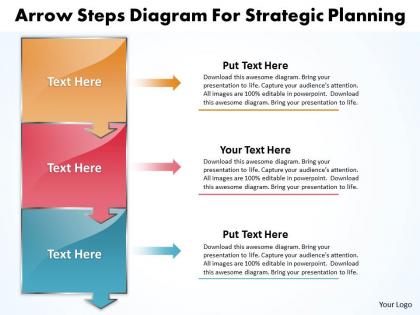 Business powerpoint templates arrow steps diagram for strategic planning sales ppt slides
