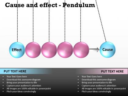 Business powerpoint templates cause and effect pendulum sales ppt slides