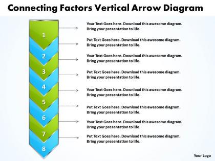 Business powerpoint templates connecting factors vertical arrow diagram sales ppt slides 8 stages
