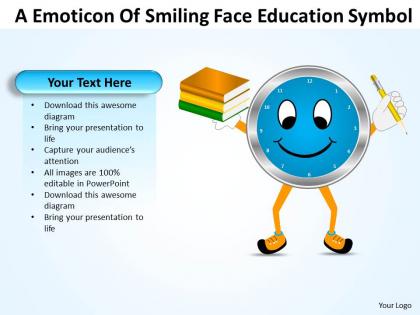 Business powerpoint templates emoticon of smiling face education symbol sales ppt slides