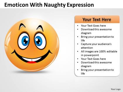 Business powerpoint templates emoticon with naughty expression sales ppt slides