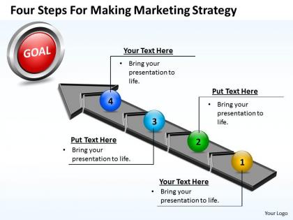 Business powerpoint templates four steps for making marketing strategy sales ppt slides