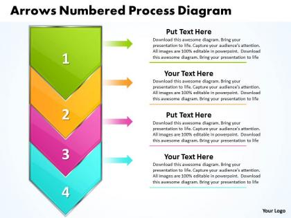 Business powerpoint templates graphics arrows numbered process diagram sales ppt slides 4 stages