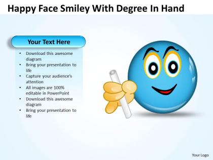 Business powerpoint templates happy face smiley with degree hand sales 121