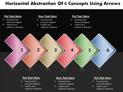 Business powerpoint templates horizontal abstraction of 6 concepts using arrows sales ppt slides