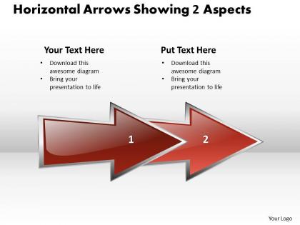 Business powerpoint templates horizontal arrows 2010 showing aspects sales ppt slides