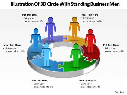 Business powerpoint templates illustration of 3d circle with standing men sales ppt slides