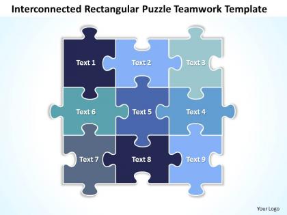 Business powerpoint templates interconnected rectangular strategy puzzle teamwork sales ppt slides