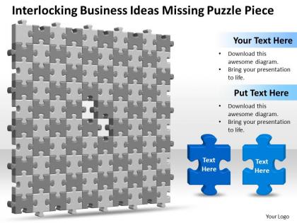 Business powerpoint templates interlocking ideas missing puzzle piece sales ppt slides