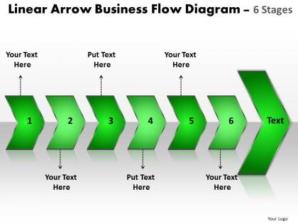 Business powerpoint templates linear arrow flow diagram sales ppt slides 6 stages