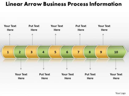 Business powerpoint templates linear arrow process information sales ppt slides