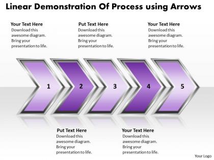 Business powerpoint templates linear demonstration of process using arrows sales ppt slides